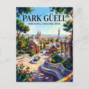 Park Güell, Barcelona, Katalonien, Spanien Spanien Postkarte