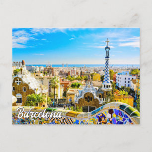 Park Guell, Barcelona, Spanien Postkarte