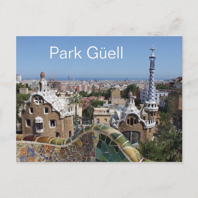 Park Güell, Barcelona, Spanien Postkarte (Vorderseite)