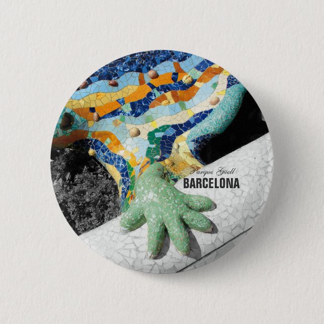 Park Guell Barcelonas Gaudi Button (Vorderseite)
