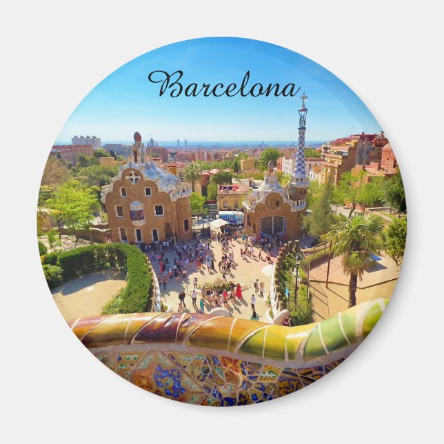 Park Güell in Barcelona Magnet (Vorne)