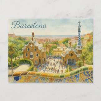Park Güell in Barcelona Postkarte
