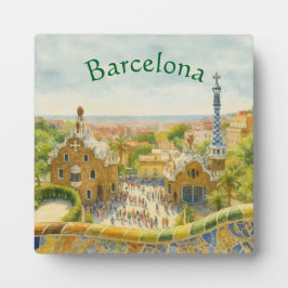 Park Güell in Barcelona, Spain Fotoplatte