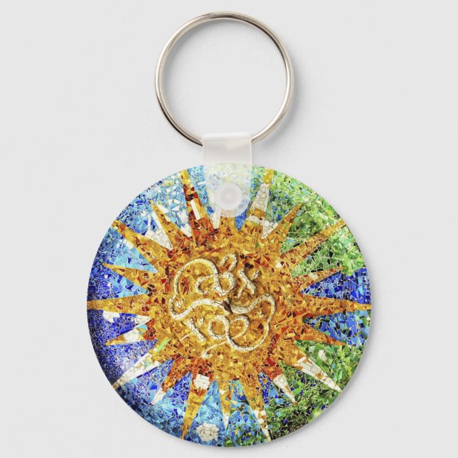 Park Guell mosaics Schlüsselanhänger (Vorderseite)