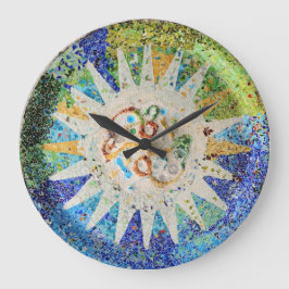 Park Guell mosaics Wall Clock Große Wanduhr
