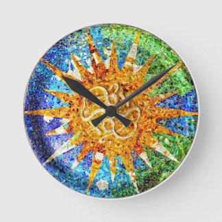 Park Guell mosaics Wall Clock Runde Wanduhr