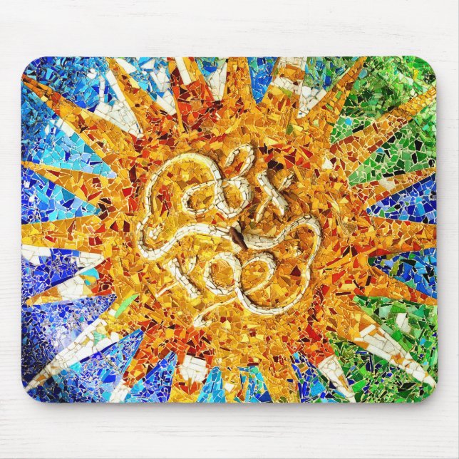 Park Guell Mosaik Mousepad (Vorne)