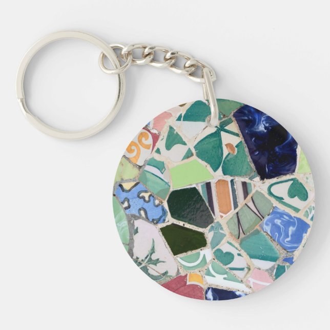 Park Guell Mosaik-Schlüsselanhänger Schlüsselanhänger (Vorderseite)