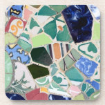 Park Guell Mosaik Untersetzer<br><div class="desc">Park Güell in Barcelona,  Spanien. Das bekannteste Beispiel der Architektur von Antoni Gaudí. Farbfoto.</div>