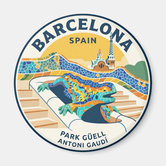 Park Güell Spanien Magnet (Vorne)
