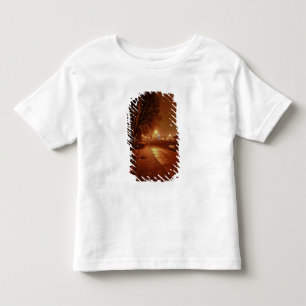 Park in einer nebligen Nacht, dekoriert für Weihna Kleinkind T-shirt
