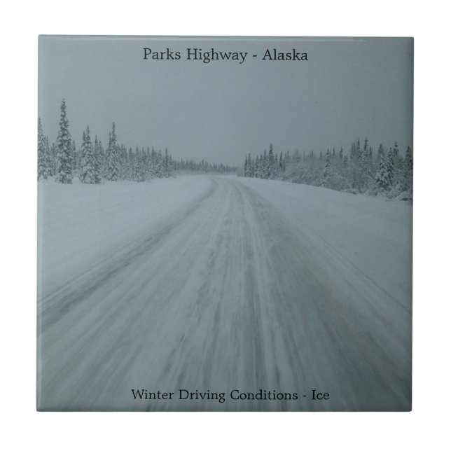 Park-Landstraßen-Eis-Fliese Fliese (Vorderseite)