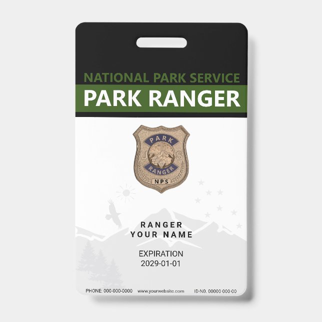 Park Ranger Abzeichen Ausweis (Vorderseite)