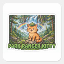 Park Ranger Kitty Aufkleber — Orange Tabby Ranger