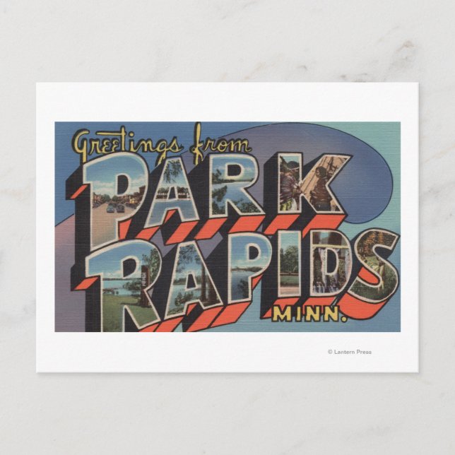 Park Rapids, Minnesota - Große Buchstabenszenen Postkarte (Vorderseite)
