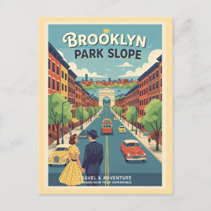 Park Slope Brooklyn NY 1950er Retro Reise Postkarte