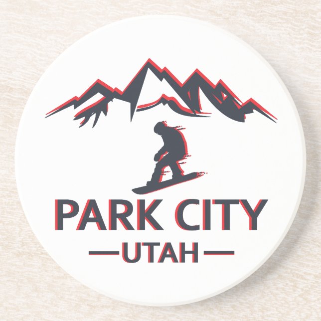 Park Stadt Utah Snowboarden Getränkeuntersetzer (Vorne)