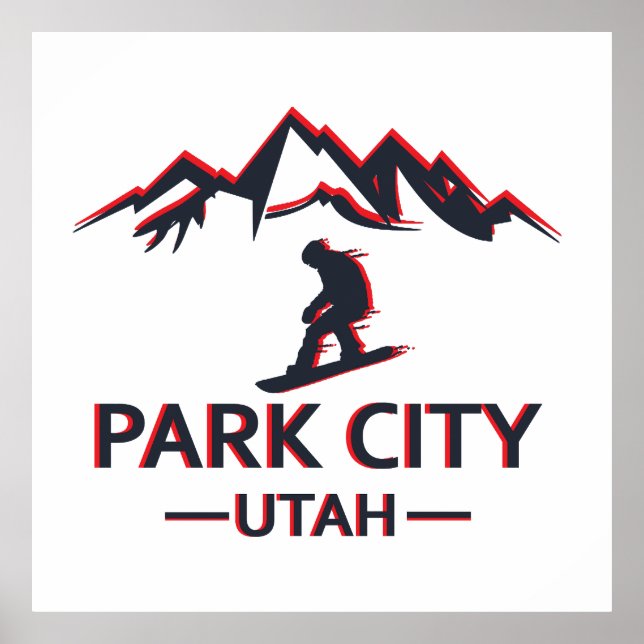 Park Stadt Utah Snowboarden Poster (Vorne)