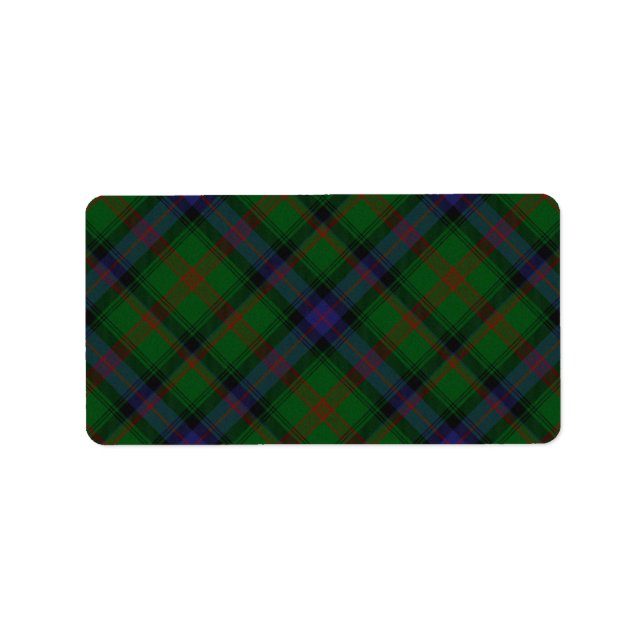 Park tartan grün kariert adressaufkleber (Vorne)