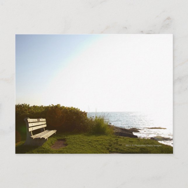 Parkbank mit Blick auf den Atlantik Postkarte (Vorderseite)