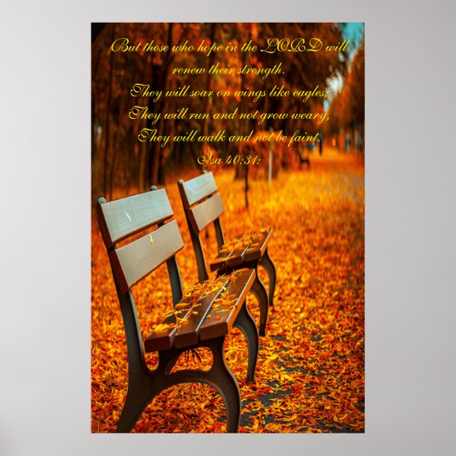 Parkbänke aus Holz hoffen im LORD Poster (Vorne)