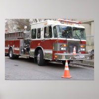 Parked Red Fire Engine