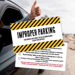 Parken Falsche Beschwerdekarte Visitenkarte