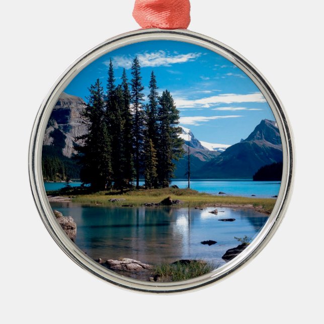 Parken Sie den Natur-Jaspis Alberta Kanada Silbernes Ornament (Vorne)