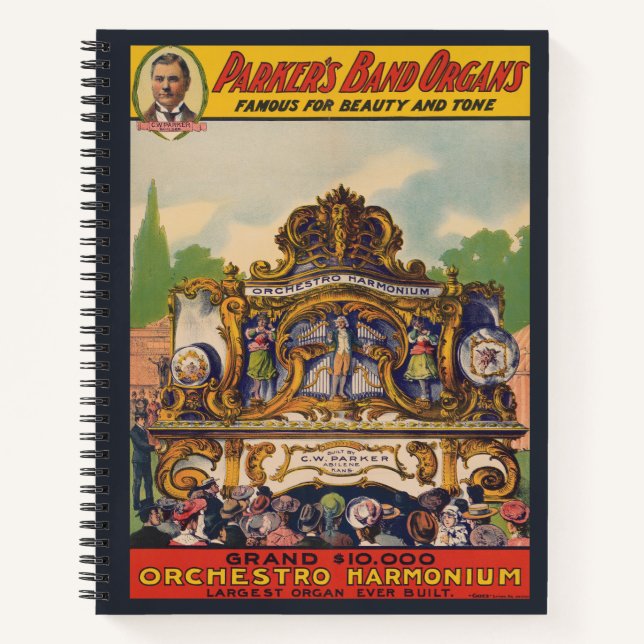 Parker Band Organs, berühmt für Schönheit und Ton Notizbuch (Vorderseite)