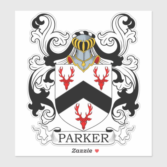 Parker Familienwappen Aufkleber (Blatt)