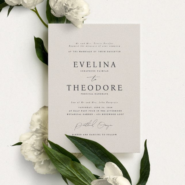 Parker Formal Portrait Wedding Invitation Einladung (Von Creator hochgeladen)