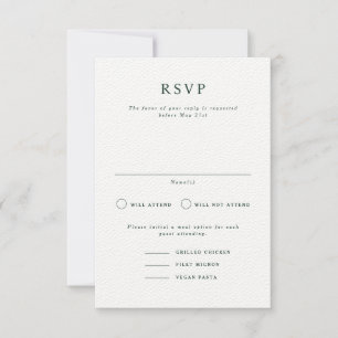 Parker Formal Portrait Wedding RSVP Card Einladung
