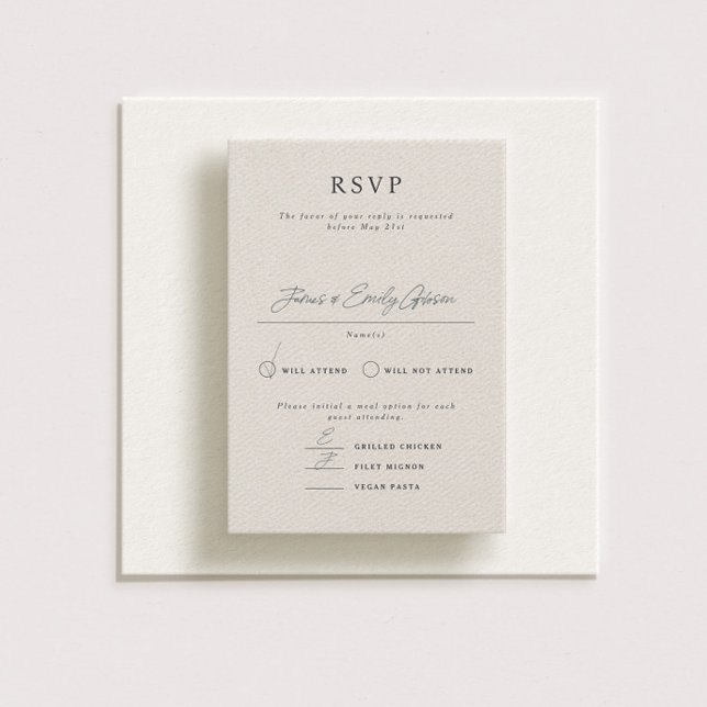 Parker Formal Portrait Wedding RSVP Card Einladung (Von Creator hochgeladen)