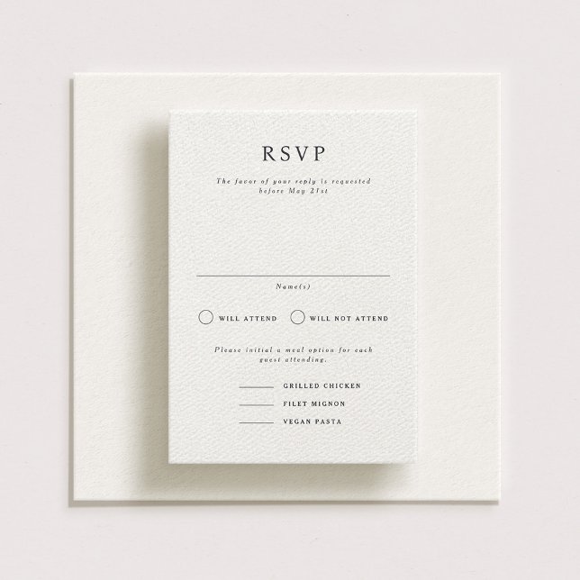 Parker Formal Portrait Wedding RSVP Card Einladung (Von Creator hochgeladen)