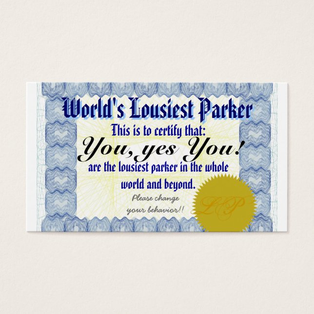 Parker le plus bruyant au monde (Devant)