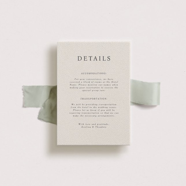 Parker Portait Wedding Details Card Einladung (Von Creator hochgeladen)