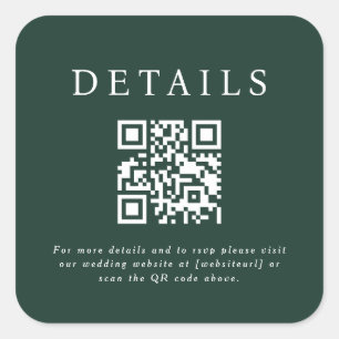 Parker Wedding QR Code Quadratischer Aufkleber