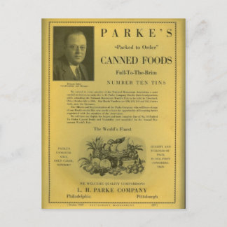 Parke's Canned Foods Postkarte