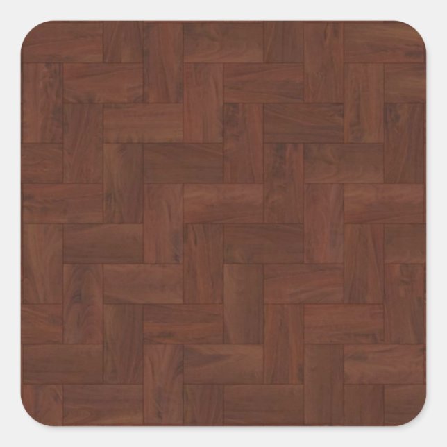Parkettböden aus Holz Quadratischer Aufkleber (Vorderseite)