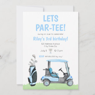 Parking Golf Thématique Anniversaire Invitation Bl