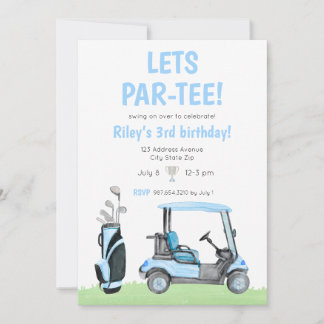 Parking Golf Thématique Anniversaire Invitation Bl