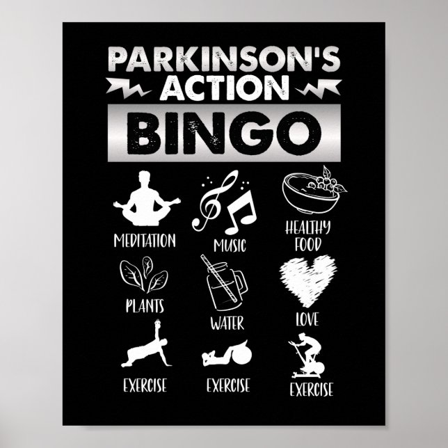 Parkinson Aktion Bingo Parkinsons Krankheit Poster (Vorne)