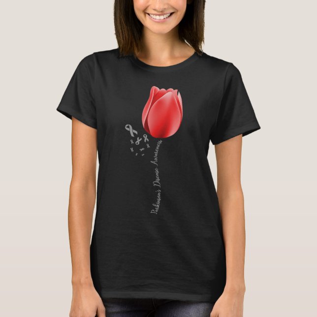 Parkinson Disease Awareness Tulip April Month Pret T-Shirt (Vorderseite)