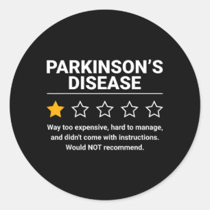 Parkinson-Krankheit 1 Stern Bewertung Lustige Park Runder Aufkleber