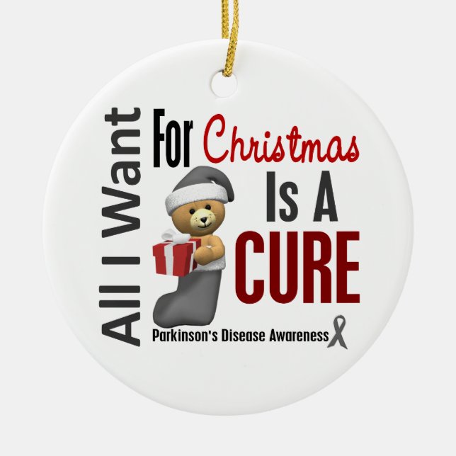 Parkinson Krankheit alle will ich Keramik Ornament (Vorne)