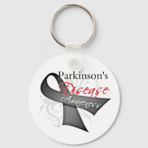 Parkinson-Krankheit-Bewusstsein Scroll-Band Schlüsselanhänger