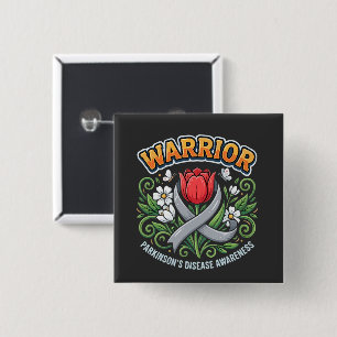 Parkinson-Krankheit Bewusstseins-Krieger Rote Tulp Button