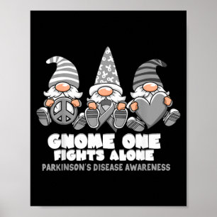 Parkinson-Krankheit Gnom trägt einen Kampf allein Poster