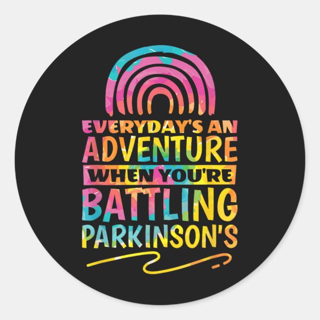 Parkinson Zitat Design für Parkinson Bewusstsein Runder Aufkleber (Vorderseite)