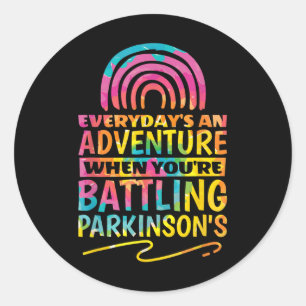 Parkinson Zitat Design für Parkinson Bewusstsein Runder Aufkleber